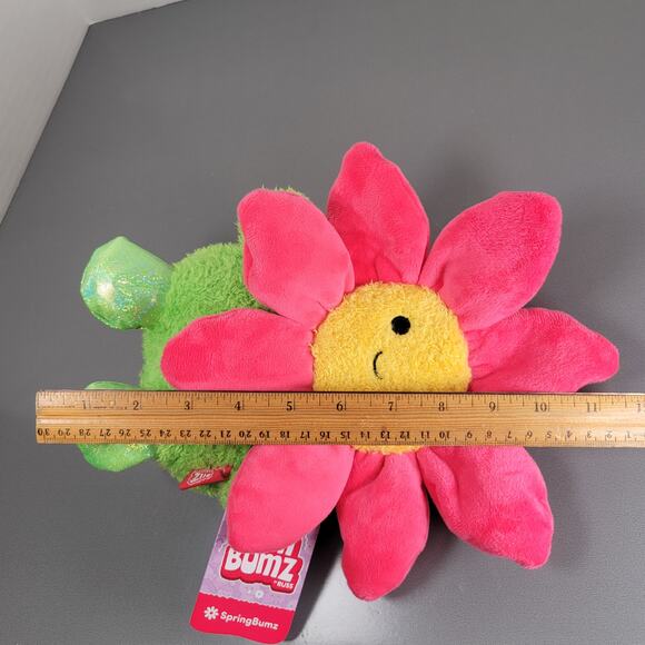BumBumz SpringBumz Flower Plush 7" Jazwares Russ Stuffed Toy Pink Green Yellow - Picture 7 of 16